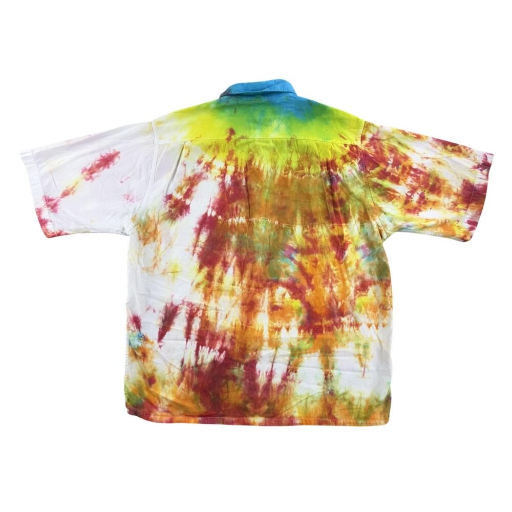 Vintage Banana Republic Shirt Mens Large Tie Dye Button Up Short Sleeve 80s - Picture 2 of 14